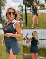 Load image into Gallery viewer, HOTLOOX Women Sleeveless Golf Polo Shirts Summer 2025 UPF 50+ Zipper V Neck Tennis Tank Top Black M
