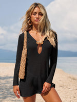 Load image into Gallery viewer, ANRABESS Women Beach Cover Ups 2026 Summer Crochet Knit Swimwear Mesh Bathing Suit Hollow Out Dress Swimsuit Vacation Clothes Black Medium
