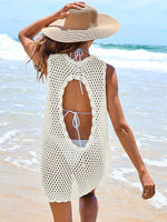 Load image into Gallery viewer, ANRABESS Womens Swimsuit Cover Up Sleeveless Knit 2025 Summer Outfits Swimwear Bathing Suit Coverup Crochet Beach Dress White Medium
