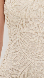 Load image into Gallery viewer, Bardot Women&#39;s Adoni Crochet Midi Dress, Light Beige, Off White, 2

