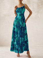 Load image into Gallery viewer, BTFBM Women Summer Floral Maxi Dresses Elegant Spaghetti Strap Dress Printed Party Dress Beach Long Dresses(Floral Lake Blue,Medium)
