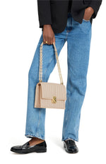 Load image into Gallery viewer, kate spade new york Deco Leather Flap Chain Crossbody, Quilted Milk Glass
