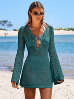 Load image into Gallery viewer, ANRABESS Women Beach Crochet Cover Ups Summer Knit Swimwear Mesh Bathing Suit Hollow Out Dress 2025 Vacation Swimsuit
