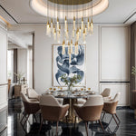 Load image into Gallery viewer, 34-Light Gold Chandeliers for High Ceilings, Large Raindrop Chandelier for Foyer, Entryway, Staircase, Luxury Long Big Hanging Light Fixtures with Glass, Brass Pendant Light Fixtures Living Room
