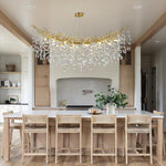 Load image into Gallery viewer, kvtinmty Modern Crystal Gold Chandelier, 55&quot; Large Rectangular Oval Tree Branch Crystal Chandeliers for Dining Room,16-Light Flush Mount K9 Crystal Chandeliers, for Kitchen Island,Dining Room
