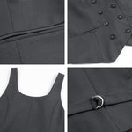 Load image into Gallery viewer, Foucome Womens Suit Vest Double Breasted V-Neck Fashion Dressy Casual Waistcoat Vest for Women (Grey, M)
