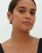 Load image into Gallery viewer, PAVOI 14K Gold Plated 925 Sterling Silver Post Teardrop Chunky Hoop Earrings - Lightweight Drop Yellow for Women - 22mm Designer Dupe Earrings
