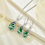 Load image into Gallery viewer, Rocayi May Birthstone Dangle Drop Earrings for Women 925 Sterling Silver Emerald Earrings Teardrop Leverback Jewelry Gifts for Wife Mother Her

