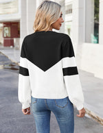 Load image into Gallery viewer, Zeagoo Women's 2025 Fall V-Neck Cropped Sweater Trendy Long Latern Sleeve Ribbed Knit Pullover Crop Tops Black White
