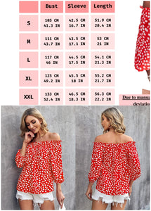 Teurkia Womens Summer Off Shoulder Blouse Floral Print 3/4 Sleeve Casual Chiffon Tops Shirts