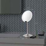 Load image into Gallery viewer, simplehuman Sensor Mirror, 5&quot; Round Rechargeable Mini Travel Makeup Mirror, 10x Magnification, Brushed Stainless Steel
