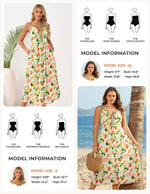 Load image into Gallery viewer, GRACE KARIN 2026 Women's Spaghetti Vacation Sundress Summer Beach Flowy Boho Floral Maxi Dresses with Pockets White Blue Floral M
