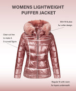 Load image into Gallery viewer, Bellivera Women's Puffer Jacket Warm Coat Hooded with Fur Collar 7695 D.PINK XXL

