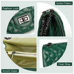 Load image into Gallery viewer, Gladdon Quilted Crossbody Purse for Women Trendy Ladies Shoulder Bag with Chain Designer Purses Green
