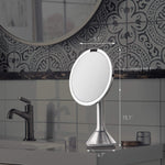 Load image into Gallery viewer, simplehuman Sensor Mirror, Lighted Makeup Mirror with Magnification (5X), 8&quot; Round Magnifying Vanity Mirror with Lights, Cordless, White Stainless Steel
