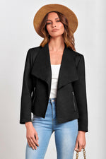 Load image into Gallery viewer, PRETTYGARDEN Women's Faux Suede Jackets 2025 Fashion Fall Clothes Long Sleeve Open Front Cropped Coat Outwear (Black,X-Large)
