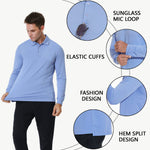 Load image into Gallery viewer, JWM Men&#39;s Long Sleeve Golf Polo Shirts - Athletic Casual Travel Performance Collar Shirts Lightweight Quick Dry UPF50
