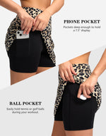 Load image into Gallery viewer, G Gradual Women&#39;s Golf Skirts Skort 4 Side Pockets High Waisted Stretchy Tennis Skirt with Short Athletic Casual (Leopard, M)
