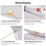 Load image into Gallery viewer, Gurina Designer Evening Handbag with Metal Handle, PU Leather Clutch Purse with Magnetic Buckle, Elegant Party Bag for Women (7OB White)
