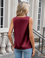 Load image into Gallery viewer, Zeagoo Silk Camisole Tops for Women V Neck Sleeveless Satin Tank Tops 2025 Summer Dressy Casual Blouses Work Shirts Wine Red

