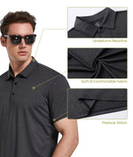 Load image into Gallery viewer, TELALEO 5 Pack Mens Polo Shirts Quick Dry Short Sleeve Golf T Shirt Performance Moisture Wicking Casual Workout SetB L
