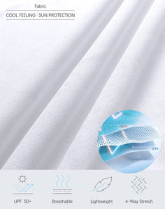 Men's Polo Shirt Long Sleeve Golf Shirts Lightweight UPF 50+ Sun Protection Cool Shirts for Men Work Fishing Outdoor(White, XXL)