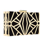 Load image into Gallery viewer, CARIEDO Women Evening Bag Elegant Clutch Purse Exquisite Velvet Metal Hollow out Handbags Prom Wedding Party (black)
