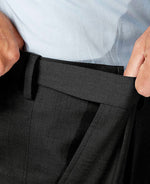 Load image into Gallery viewer, Men&#39;s Cozy Hidden Expandable Waist Dress Pants | Premium Stretch Texture Weave Work to Weekend Pant(Flat Front,Black,46W×30L)
