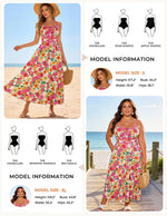 Load image into Gallery viewer, GRACE KARIN 2026 Women's Summer Maxi Floral Dress, Spaghetti Strap Tie Front Boho Sundress with Pockets, Pink Yellow M
