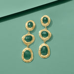 Load image into Gallery viewer, Ross-Simons 17.90 ct. t.w. Emerald Station Drop Earrings in 18kt Gold Over Sterling
