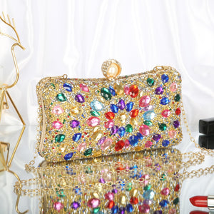 Beaguful Women's Evening Bags Sparkly Rhinestone Clutch Purses Luxury Handbags Royal Blue