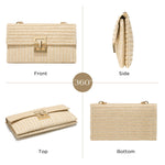 Load image into Gallery viewer, SWEETV Straw Purse Woven Beach Bag Summer Straw Clutch Purse Boho Crossbody Bags for Women Small Raffia Shoulder Bag
