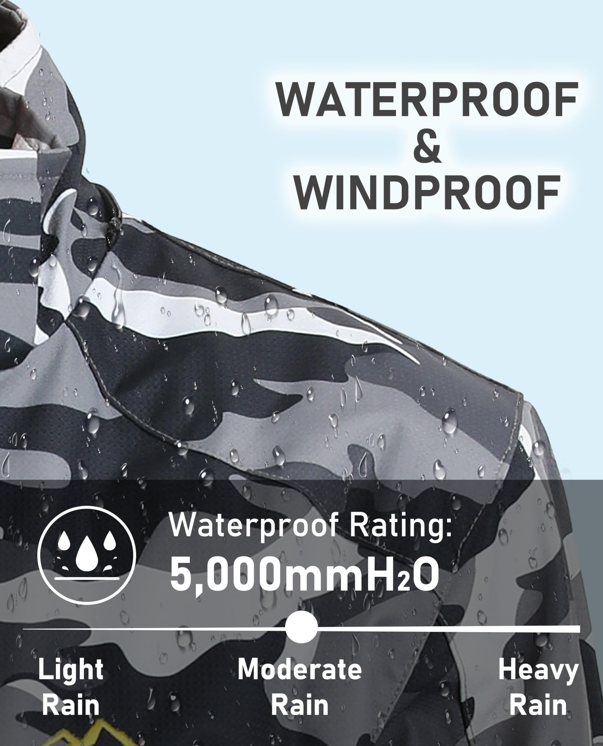 MAGCOMSEN Womens Black Camo Jacket 3 in 1 Snow Jacket Waterproof Insulated Snow Coats Ladies Jacket Coats Outdoors Black Camo M