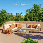 Load image into Gallery viewer, Grand patio 7-Piece Wicker Patio Furniture Set, Boho Outdoor Conversation Set Sectional Sofa with Water Resistant Thick Cushions and Coffee Table, Beige
