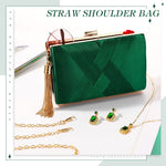 Load image into Gallery viewer, Jadive 3 Pcs Clutch Purses for Women Handbag Evening Purses Bag for Wedding Vintage Banquet Handbag Earrings Necklace Set(Emerald Green)
