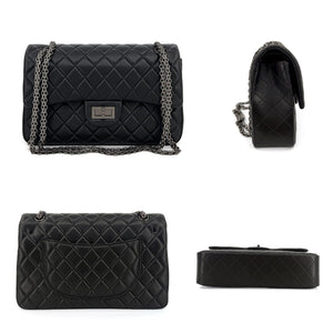 M-ioi-M Quilted Genuine Leather Crossbody Bags for Women, Soft Lambskin Adjustable Double Chain Strap Shoulder Bag, Medium Luxury Classic Designer Flap Purse, Trendy Lady Evening Handbag(Black,Medium)