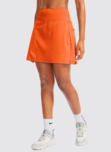 G Gradual Golf Skorts Skirts for Women with 5 Pockets Women's High Waisted Lightweight Athletic Skirt for Tennis Running (Orange, X-Small)