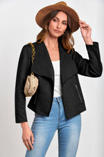 Load image into Gallery viewer, PRETTYGARDEN Women's Faux Suede Jackets 2025 Fashion Fall Clothes Long Sleeve Open Front Cropped Coat Outwear (Black,X-Large)
