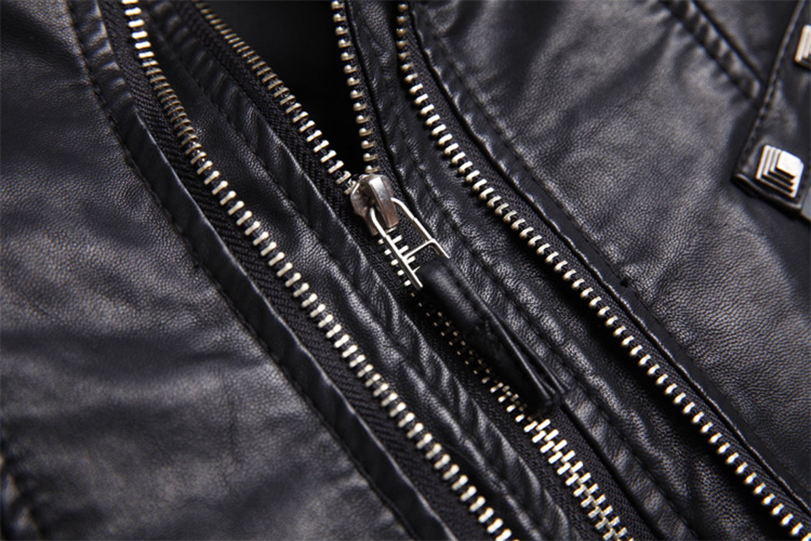 chouyatou Women's Fashion Studded Perfectly Shaping Faux Leather Biker Jacket (Medium, Black)