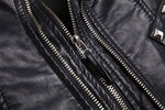 Load image into Gallery viewer, chouyatou Women&#39;s Fashion Studded Perfectly Shaping Faux Leather Biker Jacket (Medium, Black)
