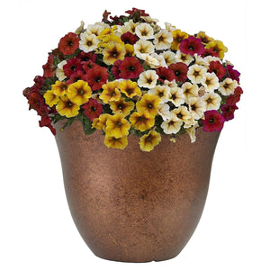 Classic Home and Garden Honeysuckle Resin Flower Pot Planter, Copper, 13"