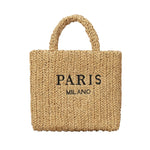 Load image into Gallery viewer, Straw Beach Bag for Women Trendy Summer Woven Tote Bag Packable Straw Purses and Handbags for Vacation Holiday (S-Khaki)
