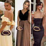 Load image into Gallery viewer, PU Leather Women's Evening Handbags Chocolates Clutch Purse Easy Match with Chain Crossbody Metal Decoration Shoulder Bag
