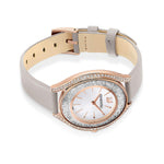 Load image into Gallery viewer, SWAROVSKI Crystalline Aura Watch, Leather Strap, Gray, Rose-Gold Tone; Swiss Made
