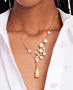 kate spade new york Cheers to That Statement Pendant, Champagne & Gold Color