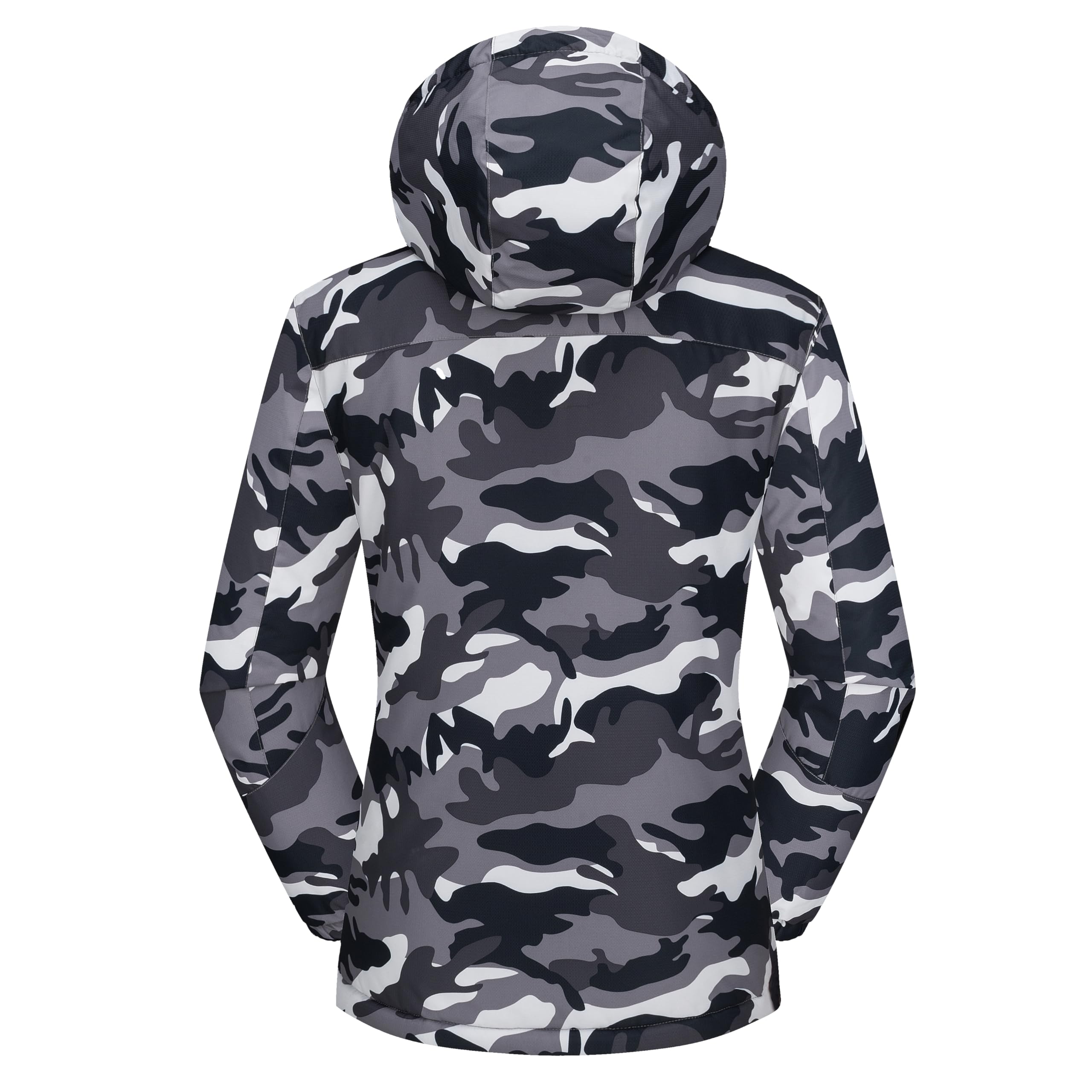 MAGCOMSEN Womens Black Camo Jacket 3 in 1 Snow Jacket Waterproof Insulated Snow Coats Ladies Jacket Coats Outdoors Black Camo M