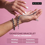 Load image into Gallery viewer, KEZEF Tennis Bracelets For Women - Cubic Zirconia - Oval 7x5mm Blue Sapphire Gemstones - Round 2.50mm White CZ - Silver Plated Brass - 7 Inch - Hypoallergenic Bracelets
