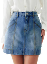 Load image into Gallery viewer, Sidefeel Women's Jean Skirt High Waisted Stretch Casual Trendy Summer Mini Denim Skirt Dress Medium Blue
