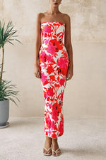 Load image into Gallery viewer, PRETTYGARDEN Women&#39;s 2025 Summer Floral Bodycon Maxi Dresses Ribbed Strapless Tube Casual Boho Party Long Dress (Floral White Pink,Medium)
