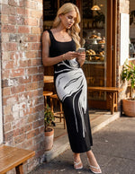 Load image into Gallery viewer, ZESICA Womens Summer Floral Knitted Maxi Dress 2026 Spring Vacation Sleeveless Baby Shower Long Tank Bodycon Sweater Dresses, Black, Medium
